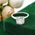 thumbnail image 3 of Oryn Jewelry 14K White Gold Plated Bands - Cushion Cut 1.9 Ct Moissanite Band - Solitaire Wedding Bands for Women - Daily Use Moissanite Rings - Proposal Jewelry for Her - Valentine's Gift, 3 of 6