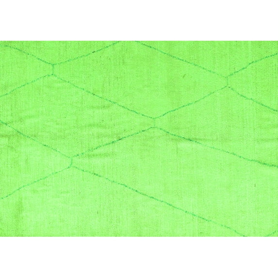 Ahgly Company Indoor Rectangle Solid Green Modern Area Rugs, 8' x 10'