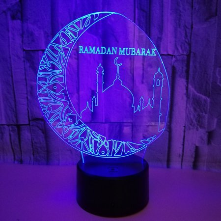 3D LED Optical Illusion Acrylic Night Light with Remote & Smart Touch 7 ...