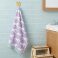 thumbnail image 2 of Unique Bargains Cotton Cute Cartoon Jacquard Soft Hand Towel Purple 29" x 13", 2 of 7