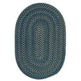 thumbnail image 2 of Colonial Mills 12' x 15' Navy Blue and Green All Purpose Handcrafted Reversible Oval Area Throw Rug, 2 of 3