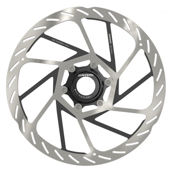 SRAM HS2 Disc Brake Rotor - 220mm, Center Lock, Rounded, Silver/Black