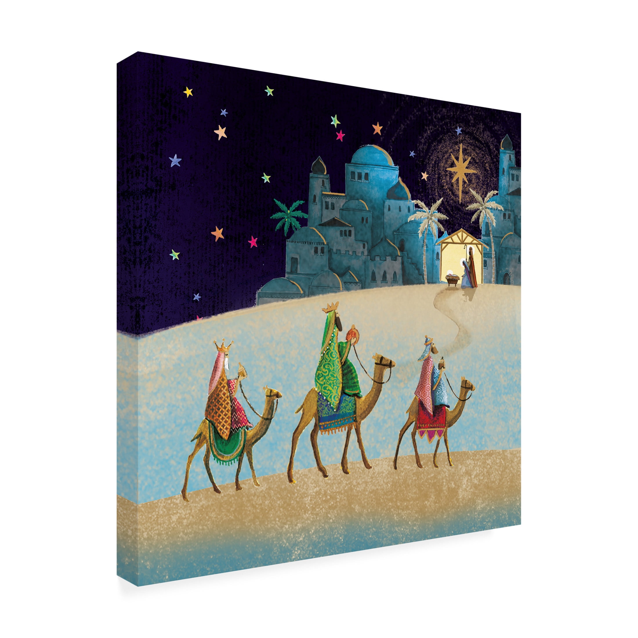 Canvas Wall Art - Paper Dove Co Ltd 'Three Kings' Wall Art for Living Room, Bedroom, or Office Décor by Trademark Fine Art - 14 x 14 Inches
