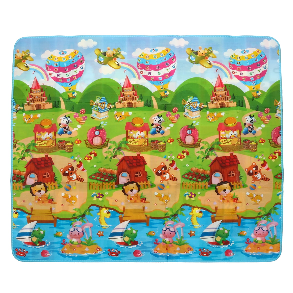 200x180cm 2 Side Kids Crawling Educational Baby Play Mat Soft Foam