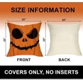 thumbnail image 2 of Halloween Jack O Lantern Decorative Throw Pillow Covers 20 x 20 Set of 4, Spooky Face Mummy Black Cat Fran.kens-tein Cushion Case Decor, Holiday Home Decoration for Sofa Couch, 2 of 6