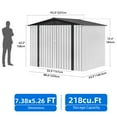 thumbnail image 2 of Dextrus 8x6 FT Outdoor Storage Shed with Lockable Doors & Air Vent, Large Metal Tool Sheds House for Backyard Patio to Store Bikes, Tools,White, 2 of 5