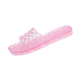 thumbnail image 3 of Willtoo Jelly Sandals for Women Colorful Jelly Flats Platform Water Slides Slip on House Slippers Wide Round Toe Lightweight Breathable No Slip Sandals, 3 of 5