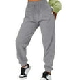 thumbnail image 5 of YUEJUIR Womens Dress Pants Women's Casual Solid Pocket Pants High Waist Elastic Band Pants Womens Work Pants Harem Pants Women Postpartum Clothes (Gray,XXXL), 5 of 5