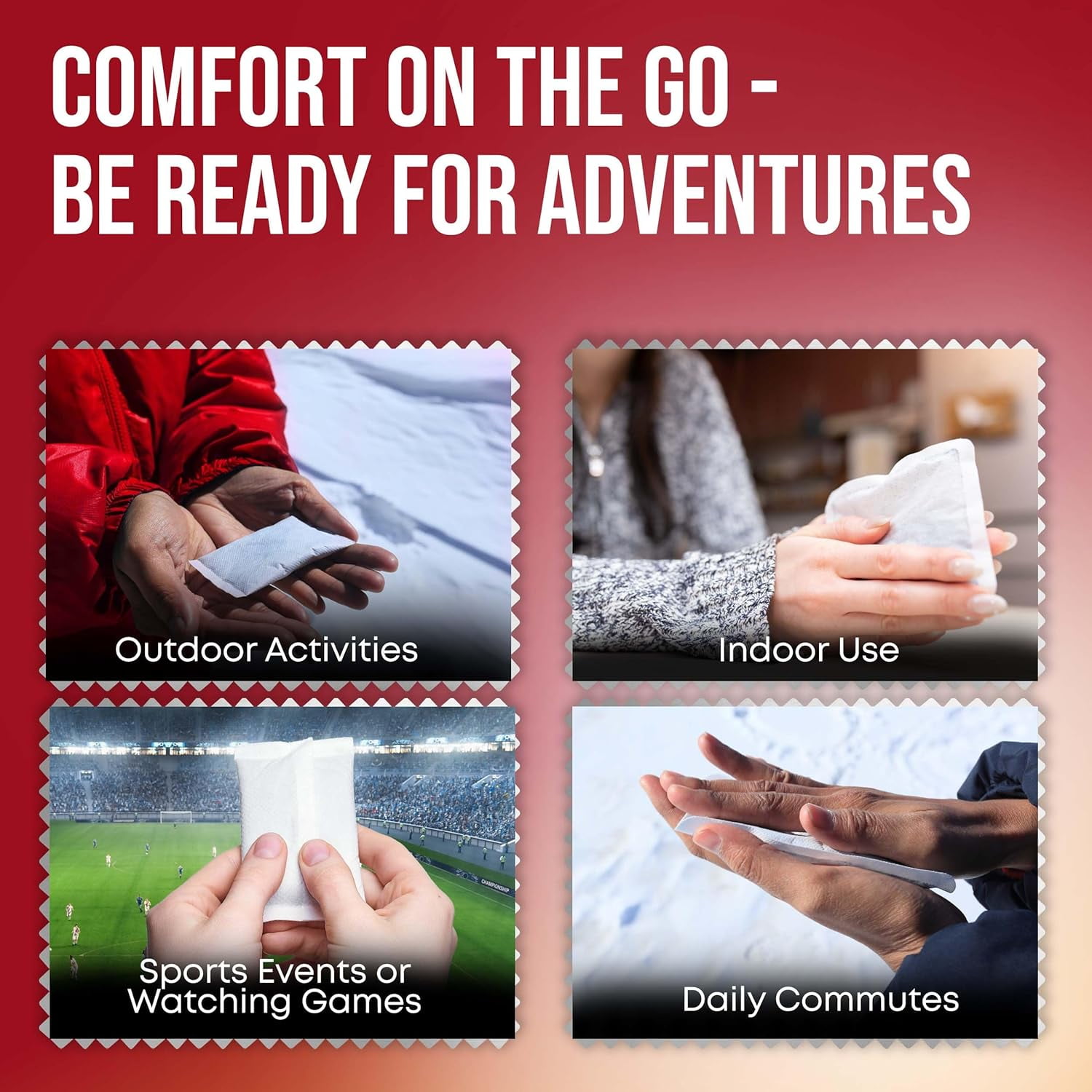 Hand Warmers - Long-Lasting, Safe, Natural, Odorless Air-Activated Warmer