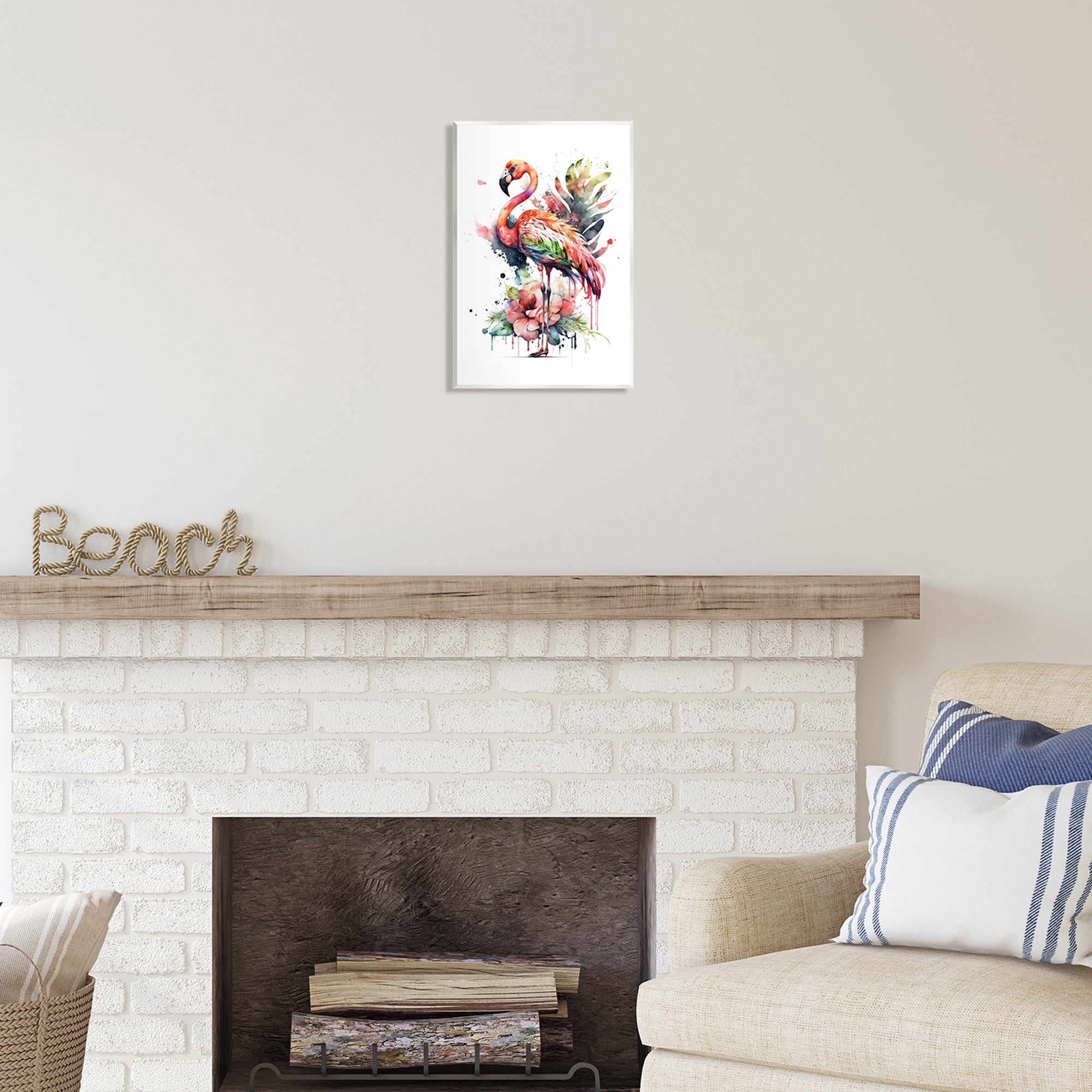 Stupell Industries Modern Splash Flamingo Animals & Insects Painting Unframed Art Print Wall Art, 10 x 15