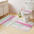 thumbnail image 4 of Abstract Sunset Bathroom Rugs Set Pink Green White Gradient Modern Oil Painting Non Slip Absorbent Soft Bath Mats 3 Piece Set with Bathroom Rug, U-Shaped Floor Mat, Toilet Seat Cover Large Size, 4 of 9