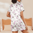 thumbnail image 6 of SOMER Silk Satin Pajama for Women Sets Floral Print Soft Short Sleeve Button Down Sleepwear Top and Shorts 2 Piece Pjs Lounge Set 2025, 6 of 6