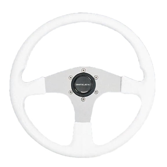 Uflex CORSE-W/S 13.8" Dia. Steering Wheel 38334P, White Grip, 3-Spoke, 3/4" Taper