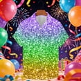 thumbnail image 1 of Ceisia Men's Mardi Gras Festive Print Short Sleeve Button-Up Shirt Collection | Tri-Color Sparkle Ombre Button-Up Shirt Gifts, 1 of 5