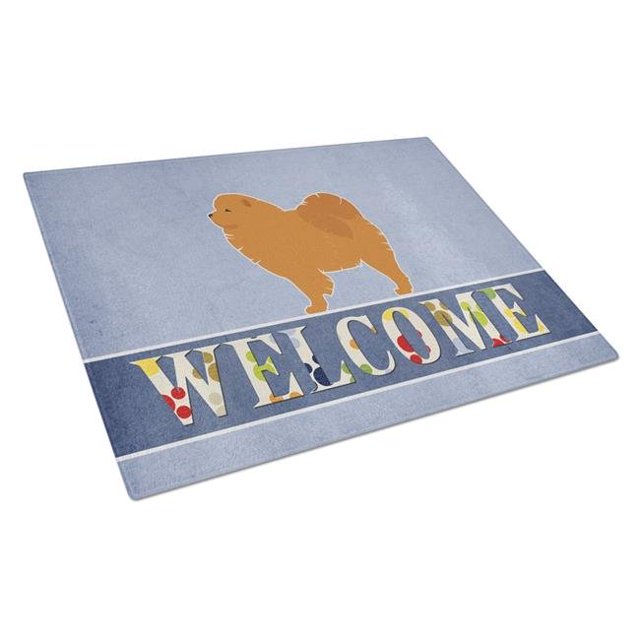 Carolines Treasures BB5555LCB Chow Chow Welcome Glass Cutting Board - Large