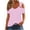 Tops for Women Plus Size-Pink, variant on Homenesgenics Tops for Women Plus Size,Tunic Tops for Women,Crop Tops for Women Women Summer Sexy T- Shirt Cold Shoulder Pullover Blouse-Neck Short Sleeve Solid Gray S