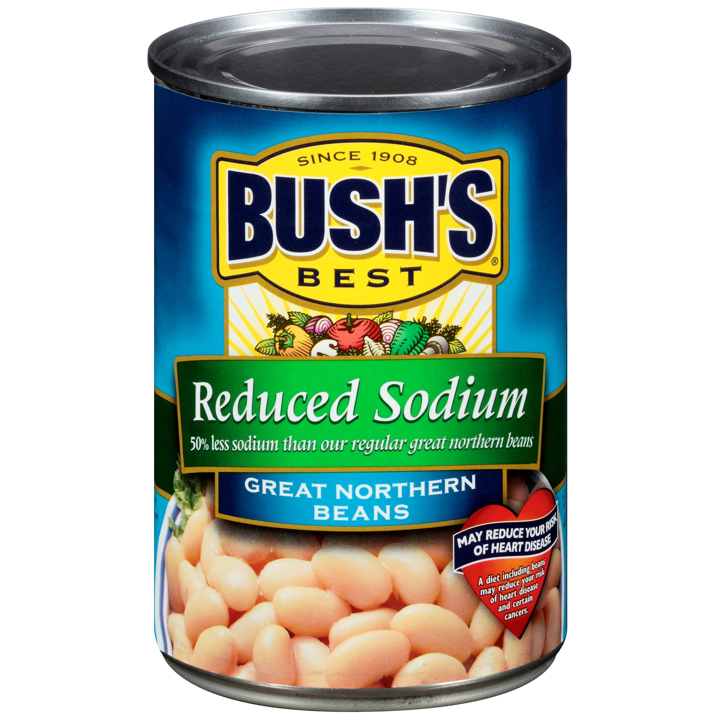 Bush's Best Reduced Sodium Great Northern Beans 15.8 oz. Can by Bush Brothers & Company