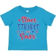 thumbnail image 3 of Inktastic 4th of July Stars Stripes and Sass Blue and Red Stars Girls Toddler T-Shirt, 3 of 5