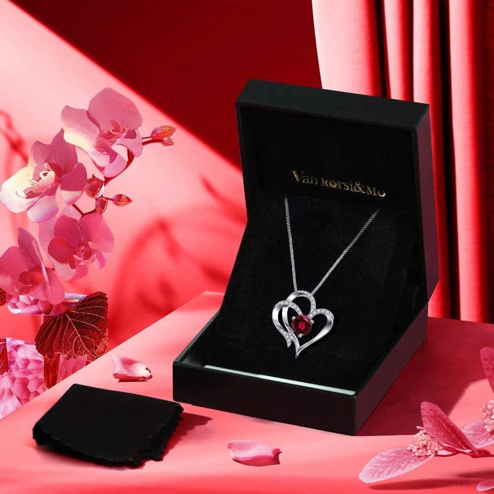Heart Necklace 14K Gold Plated 5A Cubic 