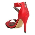thumbnail image 3 of New Women Michael Antonio Joyd Leatherette Peep Toe Cross Strap Stiletto Sandal, 3 of 5