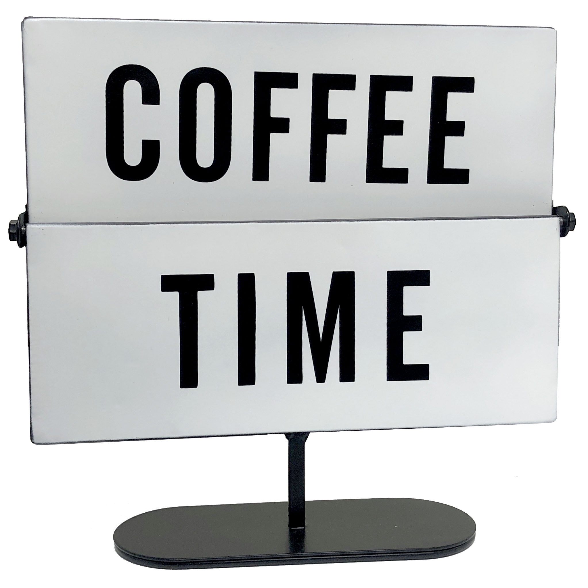 Crystal Art Gallery Mainstays Black & White Metal Wine and Coffee Tabletop Flip Sign, 7.9" x 8.5"