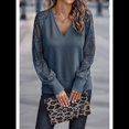 thumbnail image 4 of Camisas de Larga para Mujer, Blusas de Encaje con Cuello en V, Blusas Informales de Negocios, Conjuntos de Moda de Otoño, Ropa Gris M, 4 of 7