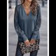 thumbnail image 4 of Camisas de Larga para Mujer, Blusas de Encaje con Cuello en V, Blusas Informales de Negocios, Conjuntos de Moda de Otoño, Ropa Gris XXL, 4 of 7