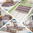 thumbnail image 6 of Red Navy Blue Striped Pillow Covers, Linen Long Throw Pillow Case, Farmhouse Stripes Modern Abstract Art Holiday Pillow Protector Decorative Cushion Cover for Living Room/Bedroom 20" x 36", 6 of 8
