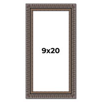 9x20 Frame Black Feather Payton Ornate Solid Wood Picture Frame Width 1.75 Inches | Interior Depth