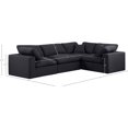 thumbnail image 3 of Meridian Furniture Comfy Black Linen Textured Fabric 4-Pc. Modular Sectional, 3 of 11