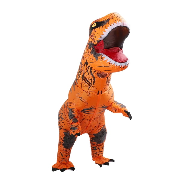 M Buder Disfraz Inflable de Dinosaurio T-Rex Traje de Soplado para Fiesta Cosplay Bodas Pascua Navidad Color Naranja Estilo Adulto 150-190 cm 59-75 pulgadas