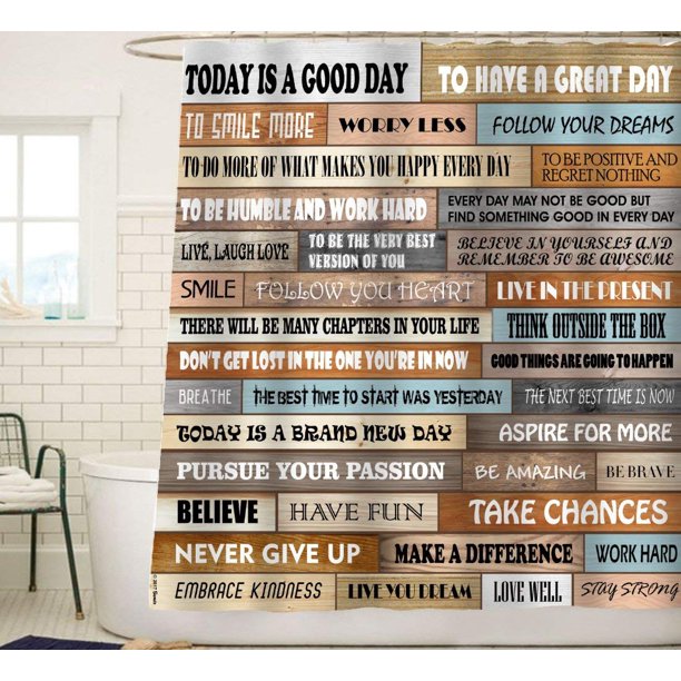 Sunlit Inspirational Motivational Happiness Quotes For Courage Be Awesome Poster Print Rustic Cabin Shower Cur Walmart Com Walmart Com