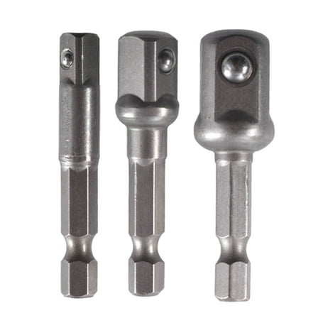 SIEYIO 1/4" 3/8" 1/2" Impact Driver Drill Sockets Adapter 3 Pcs Hex Shank 360°Rotatable
