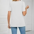 thumbnail image 5 of Bigersell Cute Tops for Women Summer Women Solid Color Casual Square Neck Short Sleeve Loose T-Shirt Blouse Tops Women's Plus Ruffles Square Neck Short Sleeve Tunic Tops Style B28834, White XXL, 5 of 5