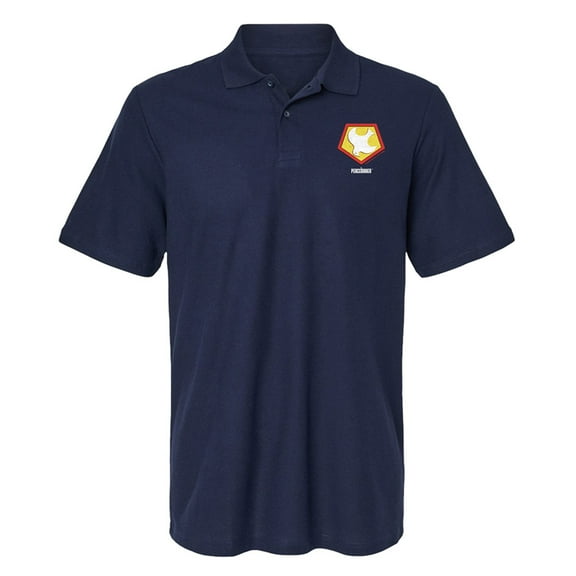 Peacemaker Symbol Cotton Polo Shirt, Navy, 2X-Large