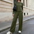 thumbnail image 5 of Enjoytime Lounge Sets for Women Casual Crewneck Long Sleeve Tops and Loose Pants 2 Piece Outfits Travel Solid Color Comfy Matching Loungewear, 5 of 8