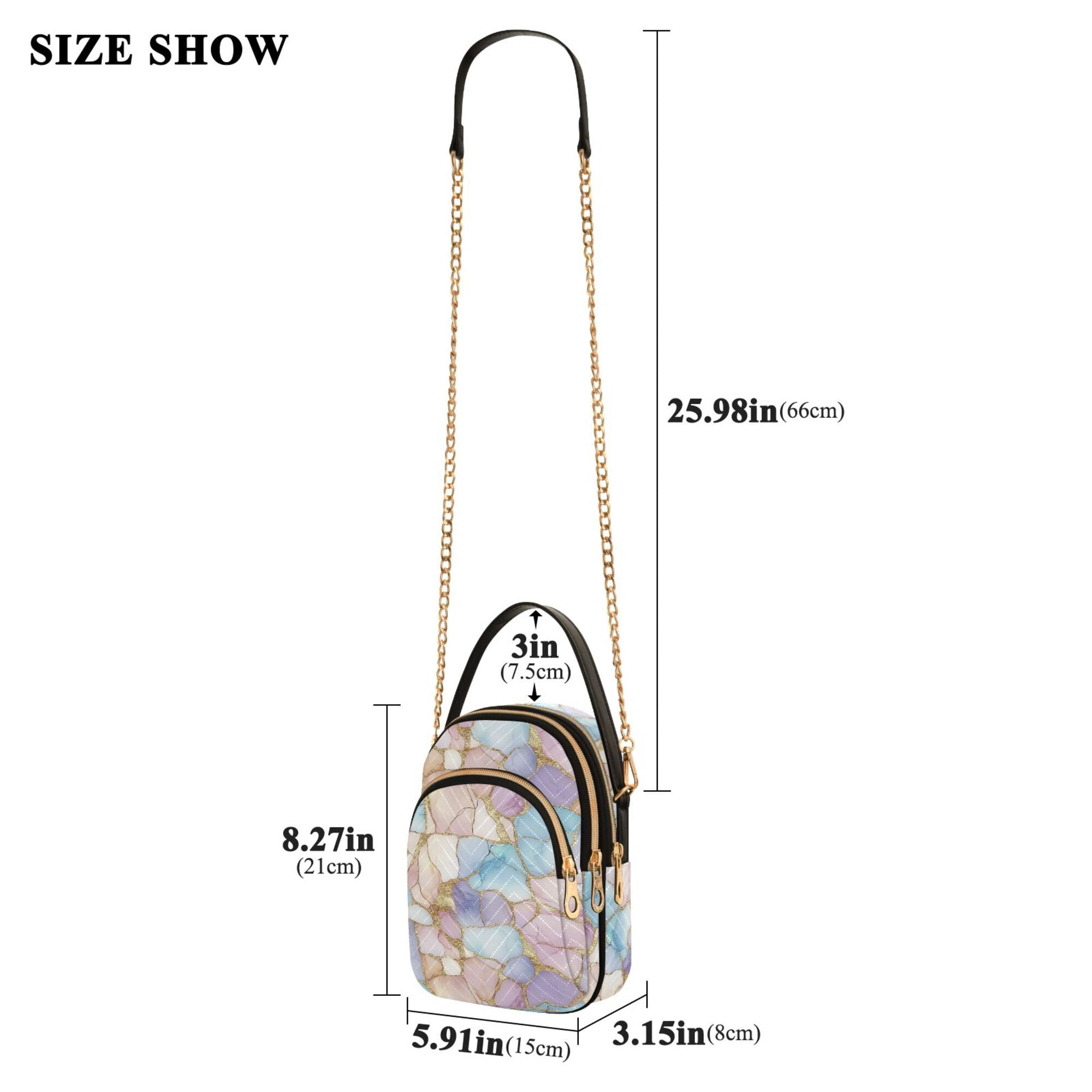 FORMRS Crossbody Bag for Women Quilted Travel Shoulder Cell Phone Purse with Chain Strap Handbag, Elegant Marble Pattern