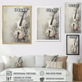 thumbnail image 4 of Designart "White Violin Minimalism Melodies" Music Floater Framed Wall Art Prints, 4 of 5