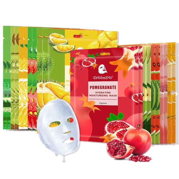 DWDiWen Paquete de 20 hojas de mascarilla facial Set de cuidado de la piel Mascarilla facial hidratante profunda para hombres y mujeres Mascarillas faciales hidratantes suaves y duraderas Cuidado de l