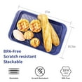 thumbnail image 3 of TP 2-Piece Melamine Serving Trays, Grill Prep and Serving Platters for Outdoor BBQ, Blue & White, 3 of 8