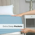 thumbnail image 3 of CGK Linens Extra Deep Pocket Single Fitted Sheet Only - Queen Size Wrinkle-Resistant & Comfy Bottom Sheet, Fits 18"-24" Mattresses, Light Blue, 3 of 7