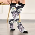 thumbnail image 5 of FORMRS Womens Knee High Socks Casual Long Thick Travel Daily Wear, 1 Pair, White Skeleton, 5 of 6