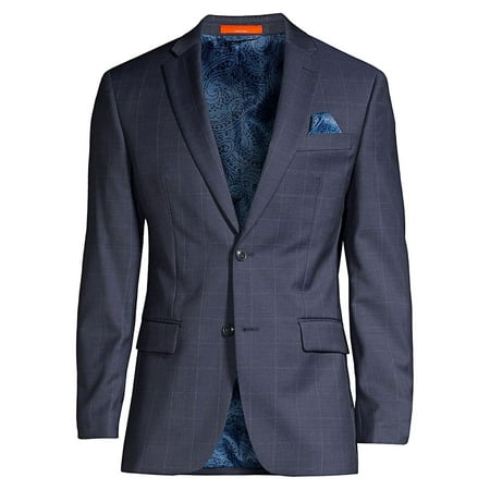 Mason Fit Windowpane Plaid Wool Suit Separate Jacket