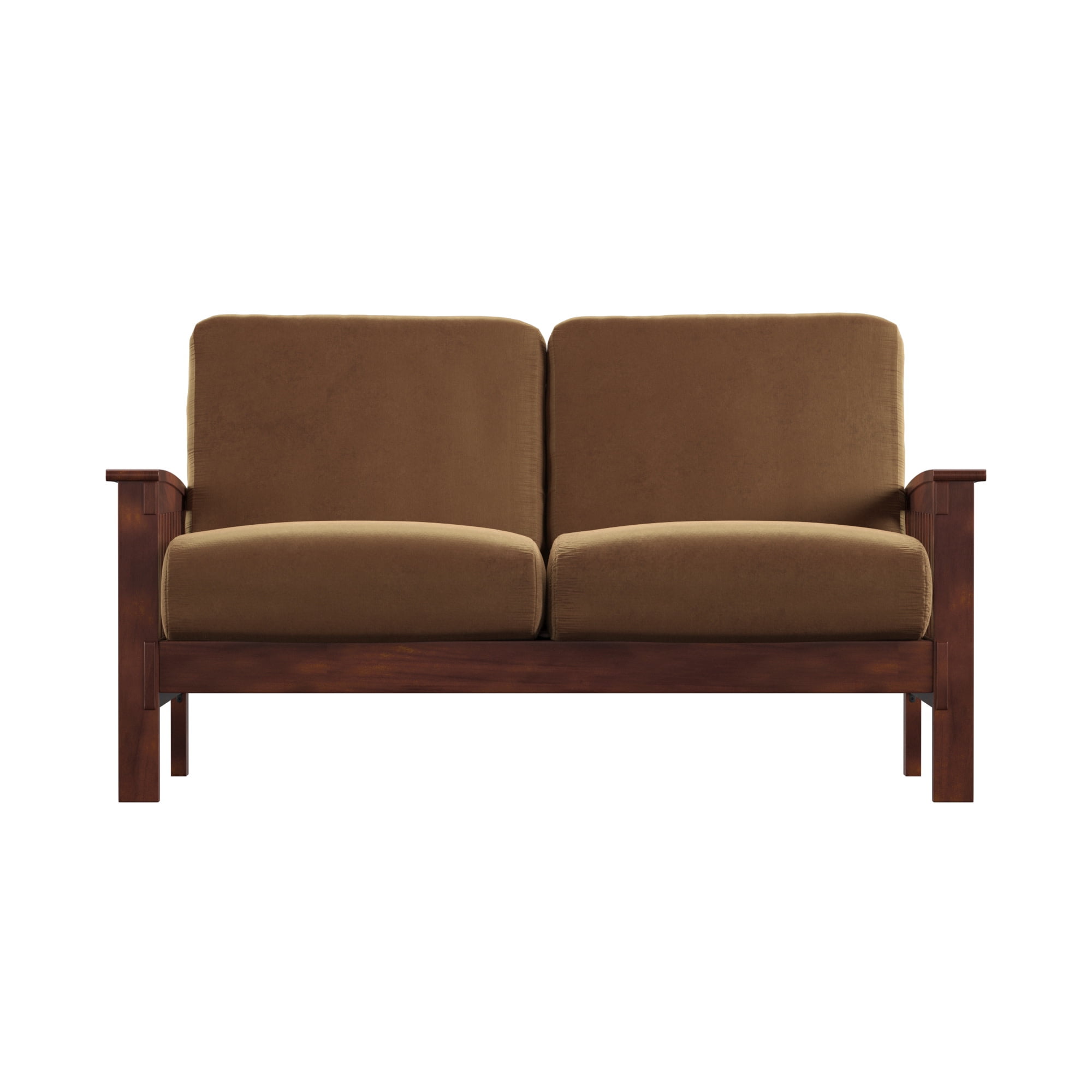 Weston Home Warner Microfiber Loveseat, Rust
