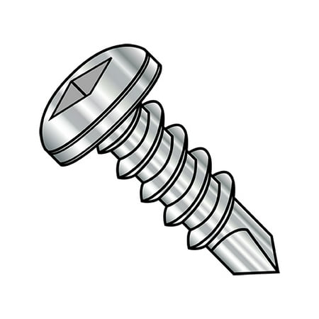 

8-18X1 Square Recess Pan Head Self Drilling Screw Full Thread 410 Stainless Steel (Pack Qty 1 000) BC-0816KQP410