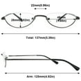thumbnail image 2 of MAGIMODAC Metal Reading Glasses Half Moon Halframe Eyeglasses Eyewear Readers with Spring Hinges (Gray, +3.5), 2 of 5