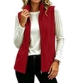 thumbnail image 5 of Busydd Fleece Vest Women Fashion Zip Up Sleeveless Stand Collar Fall Vest Casual Comfortable Solid Color Outerwear Vests with Pockets, 5 of 10