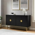 thumbnail image 4 of Pemberly Row Mid-Century Wood/Steel Sideboard in Matte Black/Gold, 4 of 17