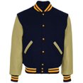 thumbnail image 3 of Holloway Sportswear 2XL Varsity Jacket Dark Navy/Cream/Light Gold 224183, 3 of 4