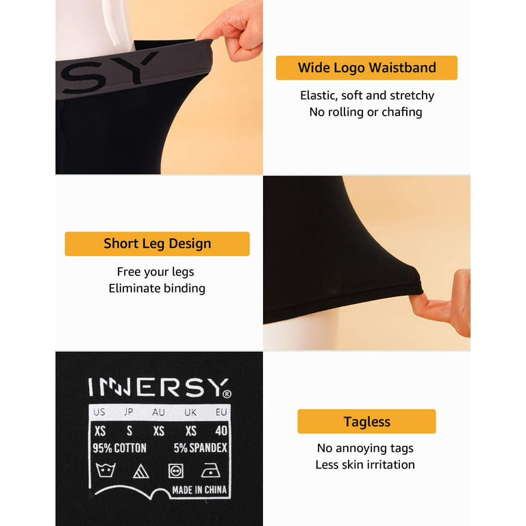 INNERSY Mens Underwear Boxer Briefs with Fly Cotton Stretch Low Rise Trunks  Pack of 4 (XL, Black)